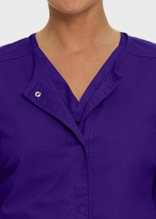 Landau Proflex Women's Snap Front Warm Up Solid Scrub Jacket