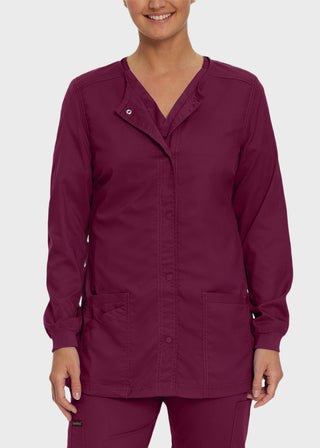 Landau Proflex Women's Snap Front Warm Up Solid Scrub Jacket