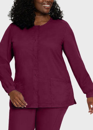 Landau Proflex Women's Snap Front Warm Up Solid Scrub Jacket