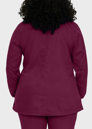 Landau Proflex Women's Snap Front Warm Up Solid Scrub Jacket