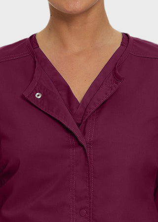 Landau Proflex Women's Snap Front Warm Up Solid Scrub Jacket