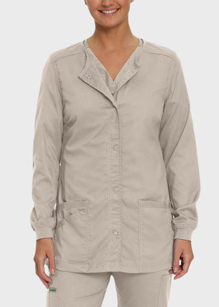 Landau Proflex Women's Snap Front Warm Up Solid Scrub Jacket