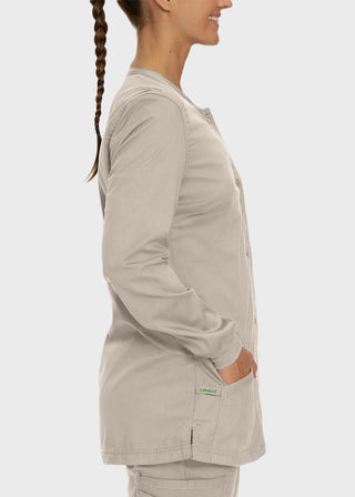 Landau Proflex Women's Snap Front Warm Up Solid Scrub Jacket