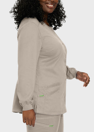 Landau Proflex Women's Snap Front Warm Up Solid Scrub Jacket