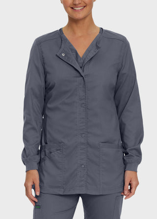 Landau Proflex Women's Snap Front Warm Up Solid Scrub Jacket