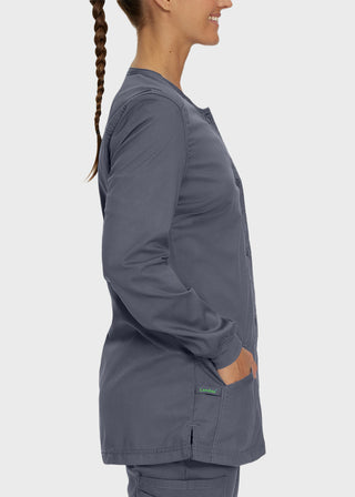 Landau Proflex Women's Snap Front Warm Up Solid Scrub Jacket