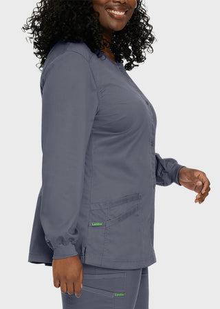 Landau Proflex Women's Snap Front Warm Up Solid Scrub Jacket