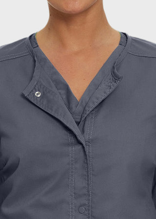 Landau Proflex Women's Snap Front Warm Up Solid Scrub Jacket