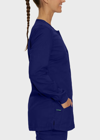 Landau Proflex Women's Snap Front Warm Up Solid Scrub Jacket