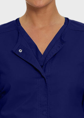 Landau Proflex Women's Snap Front Warm Up Solid Scrub Jacket