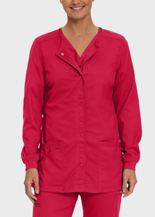 Landau Proflex Women's Snap Front Warm Up Solid Scrub Jacket