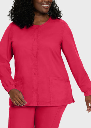 Landau Proflex Women's Snap Front Warm Up Solid Scrub Jacket