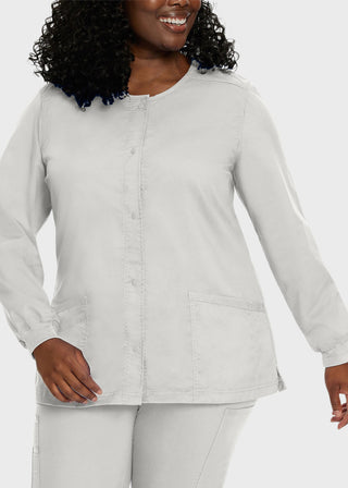 Landau Proflex Women's Snap Front Warm Up Solid Scrub Jacket