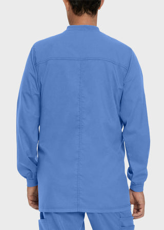 Landau Proflex Men's Knit Collar Snap Front Solid Scrub Jacket