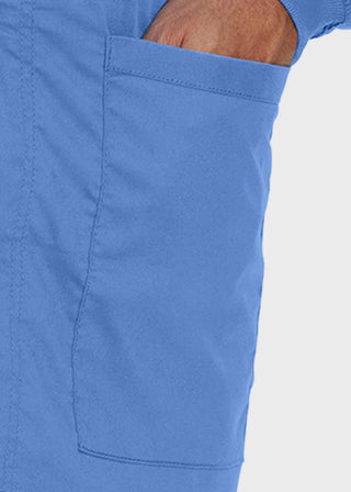 Landau Proflex Men's Knit Collar Snap Front Solid Scrub Jacket