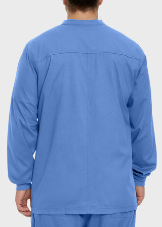 Landau Proflex Men's Knit Collar Snap Front Solid Scrub Jacket