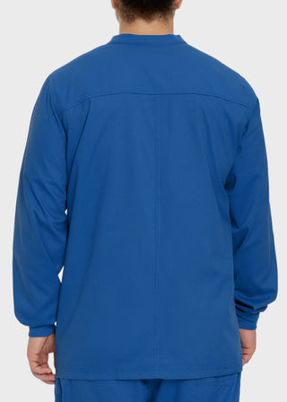 Landau Proflex Men's Knit Collar Snap Front Solid Scrub Jacket