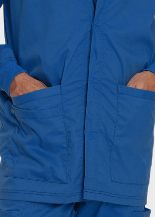 Landau Proflex Men's Knit Collar Snap Front Solid Scrub Jacket