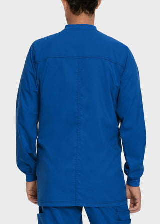 Landau Proflex Men's Knit Collar Snap Front Solid Scrub Jacket