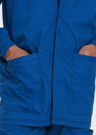 Landau Proflex Men's Knit Collar Snap Front Solid Scrub Jacket