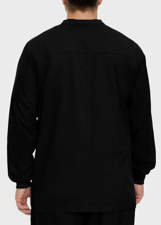 Landau Proflex Men's Knit Collar Snap Front Solid Scrub Jacket