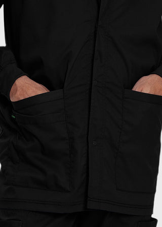 Landau Proflex Men's Knit Collar Snap Front Solid Scrub Jacket