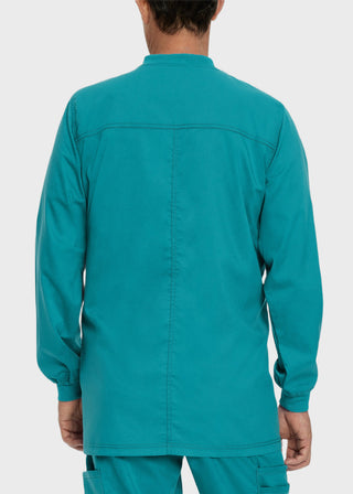 Landau Proflex Men's Knit Collar Snap Front Solid Scrub Jacket