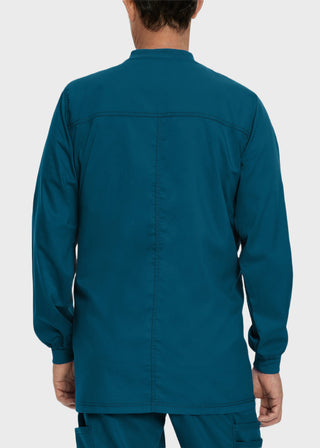 Landau Proflex Men's Knit Collar Snap Front Solid Scrub Jacket