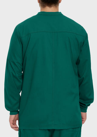 Landau Proflex Men's Knit Collar Snap Front Solid Scrub Jacket