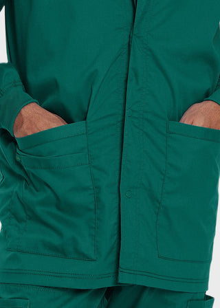 Landau Proflex Men's Knit Collar Snap Front Solid Scrub Jacket