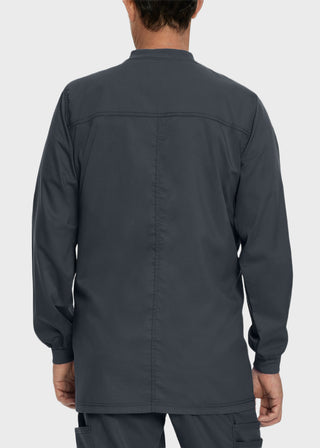 Landau Proflex Men's Knit Collar Snap Front Solid Scrub Jacket