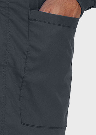 Landau Proflex Men's Knit Collar Snap Front Solid Scrub Jacket