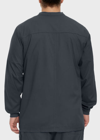 Landau Proflex Men's Knit Collar Snap Front Solid Scrub Jacket