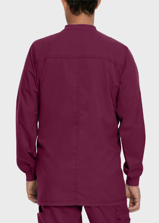 Landau Proflex Men's Knit Collar Snap Front Solid Scrub Jacket