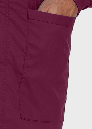 Landau Proflex Men's Knit Collar Snap Front Solid Scrub Jacket