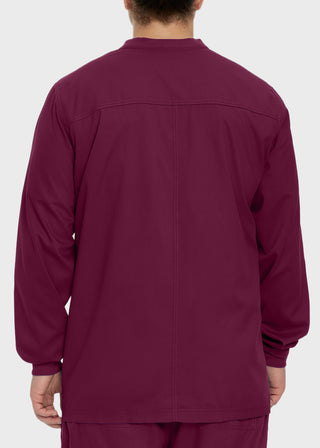 Landau Proflex Men's Knit Collar Snap Front Solid Scrub Jacket