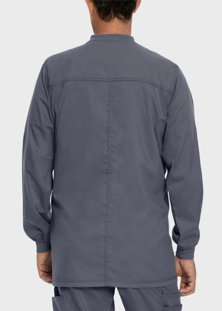 Landau Proflex Men's Knit Collar Snap Front Solid Scrub Jacket