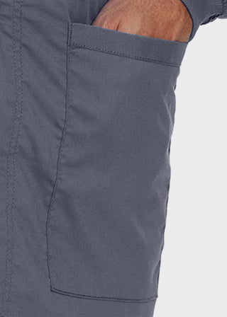 Landau Proflex Men's Knit Collar Snap Front Solid Scrub Jacket