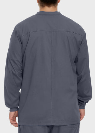 Landau Proflex Men's Knit Collar Snap Front Solid Scrub Jacket