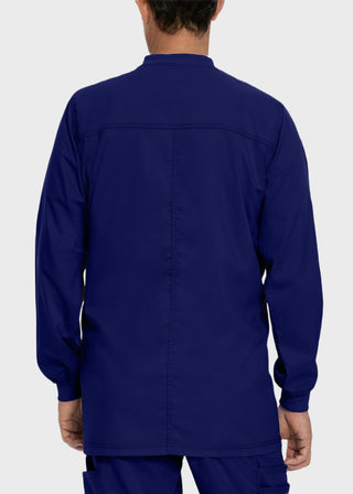 Landau Proflex Men's Knit Collar Snap Front Solid Scrub Jacket