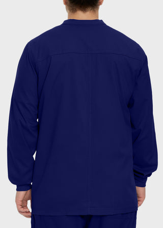 Landau Proflex Men's Knit Collar Snap Front Solid Scrub Jacket