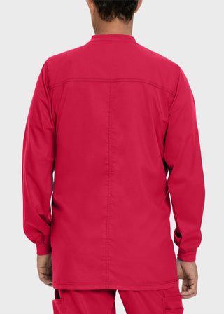 Landau Proflex Men's Knit Collar Snap Front Solid Scrub Jacket