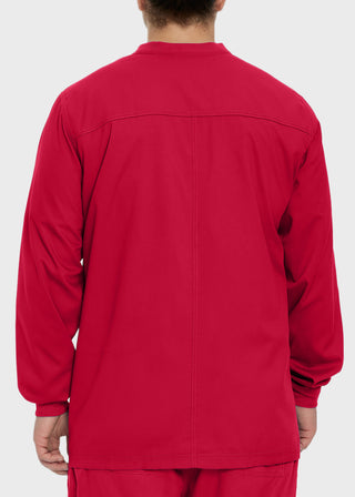 Landau Proflex Men's Knit Collar Snap Front Solid Scrub Jacket