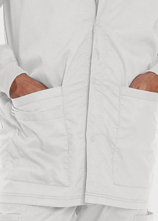 Landau Proflex Men's Knit Collar Snap Front Solid Scrub Jacket