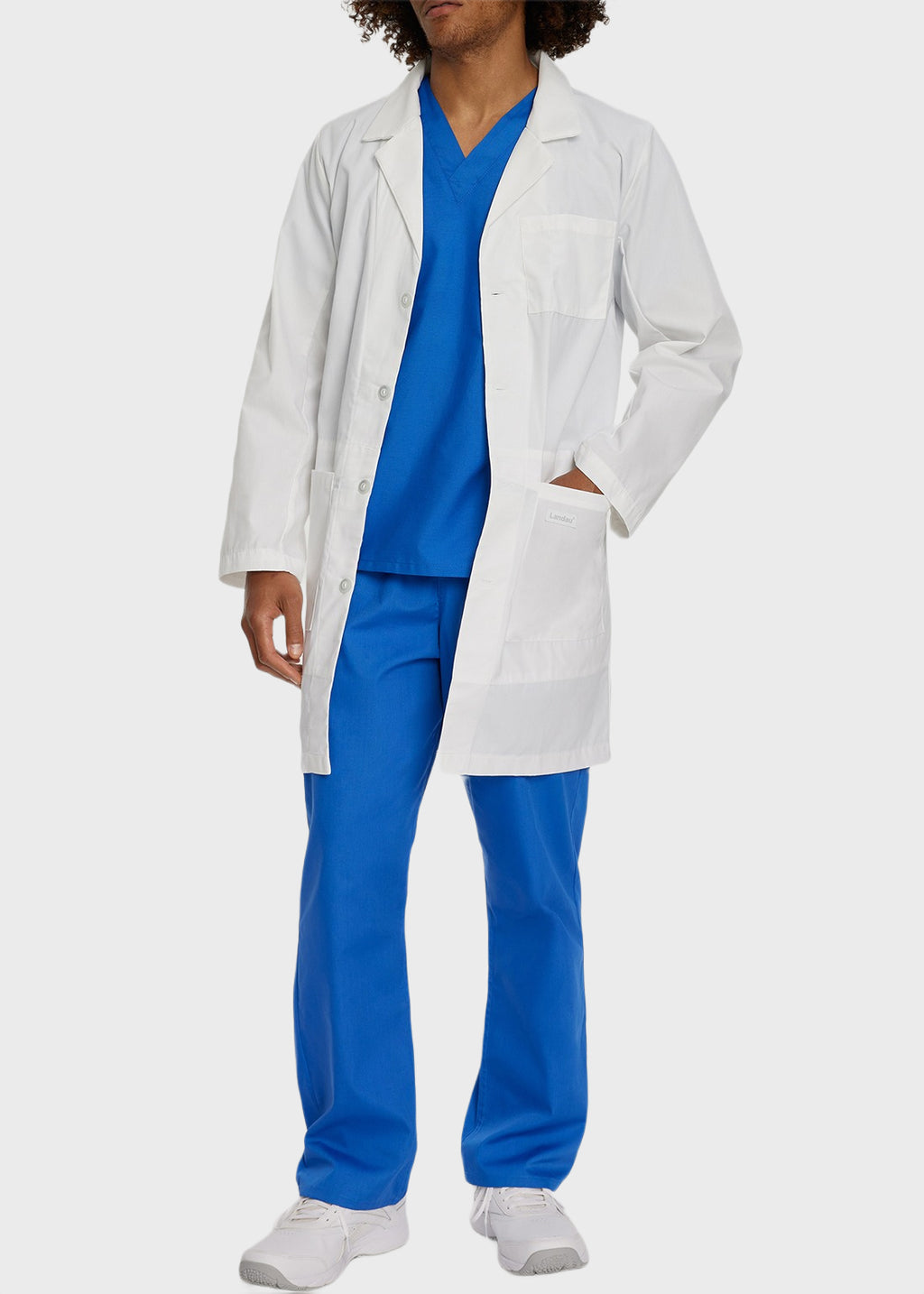 Long White Lab Coat - Landau 3174 Notebook Staff-Length Coat