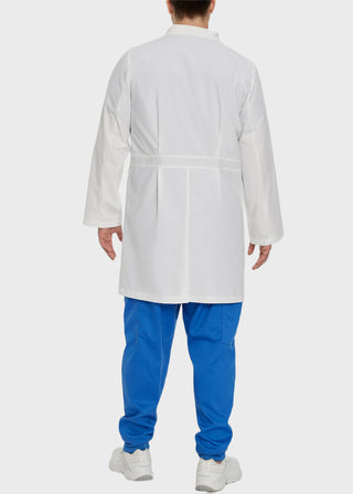 Landau Men Notebook Staff-Length White Lab Coat