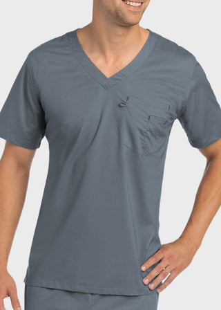Landau Stretch Unisex V-Neck Solid Scrub Top