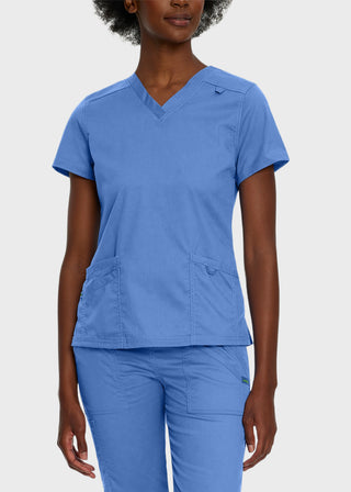 Landau Proflex Women's Modern V-Neck Tunic Solid Scrub Top