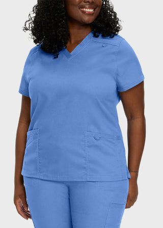 Landau Proflex Women's Modern V-Neck Tunic Solid Scrub Top