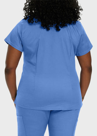 Landau Proflex Women's Modern V-Neck Tunic Solid Scrub Top
